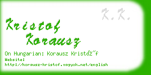 kristof korausz business card